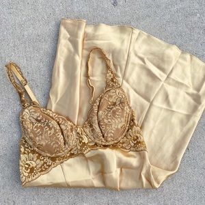 Victoria’s Secret gold slip dress